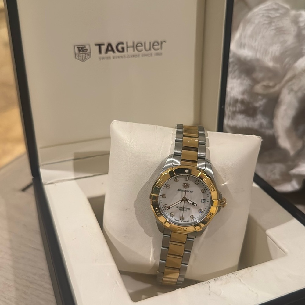 Authentic TAGHeuer Aquaracer women diamond/gold watch🔥🔥⌚️